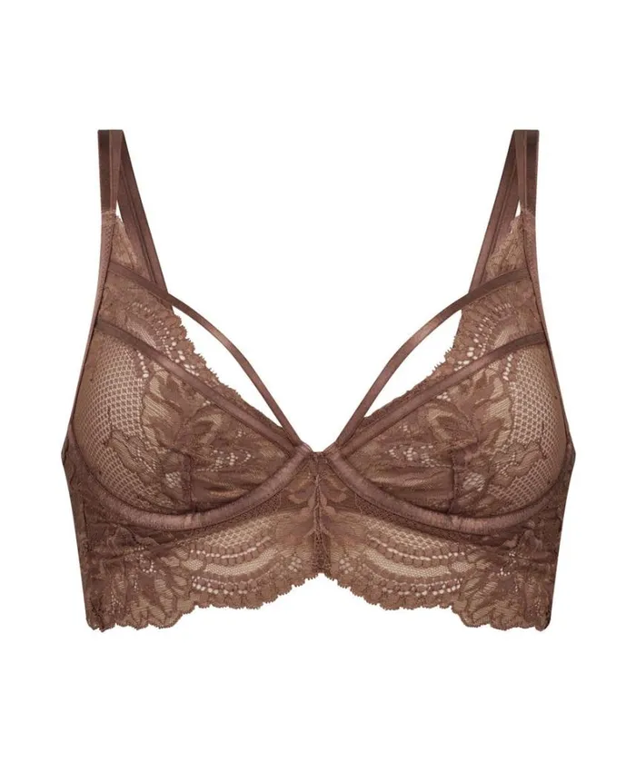 Hunkemller Raquel NonPadded Longline Underwired Bra 8211 Brown Brown 8211 Women Hunkemller Raquel NonPadded Longline Underwired Bra 8211 Brown Brown 8211 Women