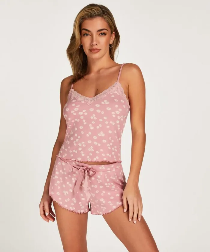 Hunkemller Ribbed Lace Shorts 8211 Pink Pink 8211 Women