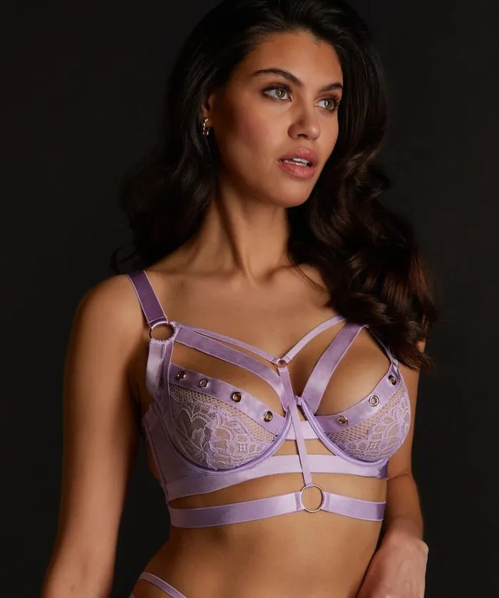 Hunkemller Sadie NonPadded Longline Underwired Bra 8211 Purple 8211 Women