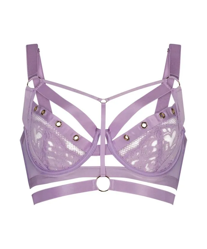 Hunkemller Sadie NonPadded Longline Underwired Bra 8211 Purple 8211 Women Hunkemller Sadie NonPadded Longline Underwired Bra 8211 Purple 8211 Women