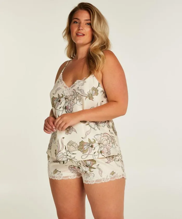 Hunkemller Satin Pyjama Shorts 8211 White White 8211 Women Hunkemller Satin Pyjama Shorts 8211 White White 8211 Women