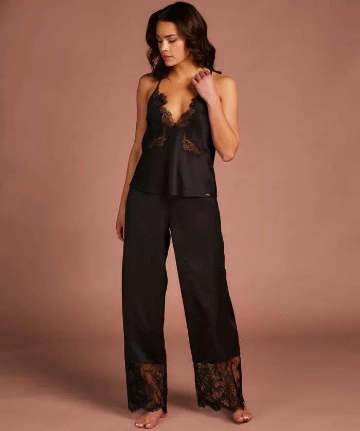 Hunkemller Sophia Wide Leg Lace Pants 8211 Black Black 8211 Women