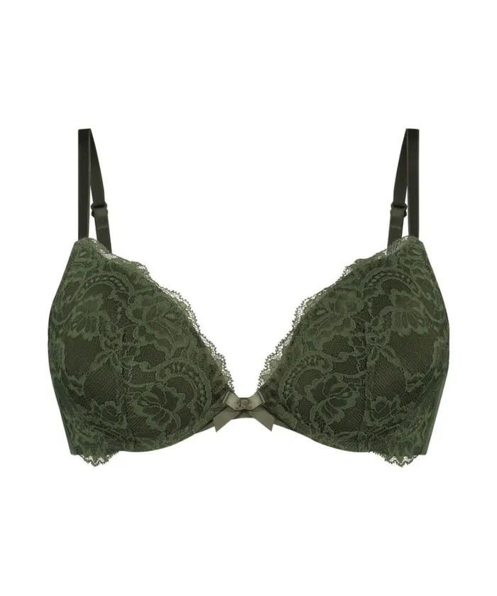 Hunkemller Teddy Padded PushUp Underwired Bra 8211 Green Green 8211 Women Hunkemller Teddy Padded PushUp Underwired Bra 8211 Green Green 8211 Women