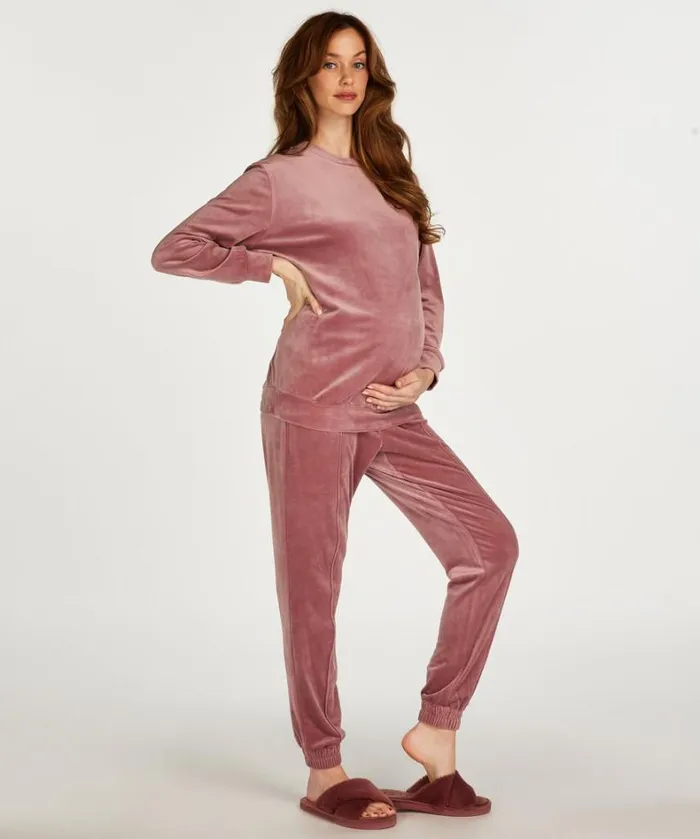 Hunkemller Velours Pintuck Maternity Jogging Bottoms 8211 Pink Pink 8211 Women
