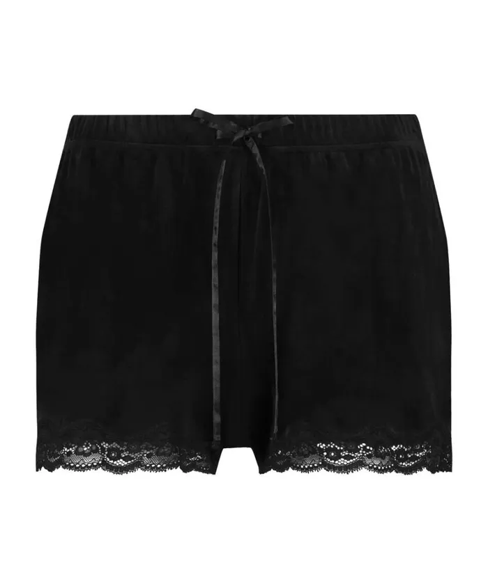 Hunkemller Velvet Lace Shorts 8211 Black Black 8211 Women Hunkemller Velvet Lace Shorts 8211 Black Black 8211 Women