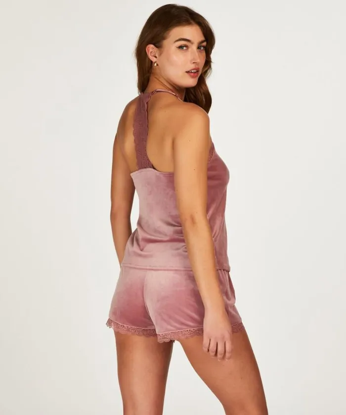 Hunkemller Velvet Lace Shorts 8211 Pink Pink 8211 Women Hunkemller Velvet Lace Shorts 8211 Pink Pink 8211 Women