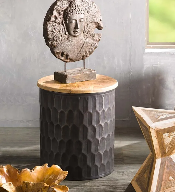 Indoor Living Honeycomb Metal With Reclaimed Wood Top Side Table Plow and Hearth Accent Tables Indoor Living Honeycomb Metal With Reclaimed Wood Top Side Table Plow and Hearth Accent Tables