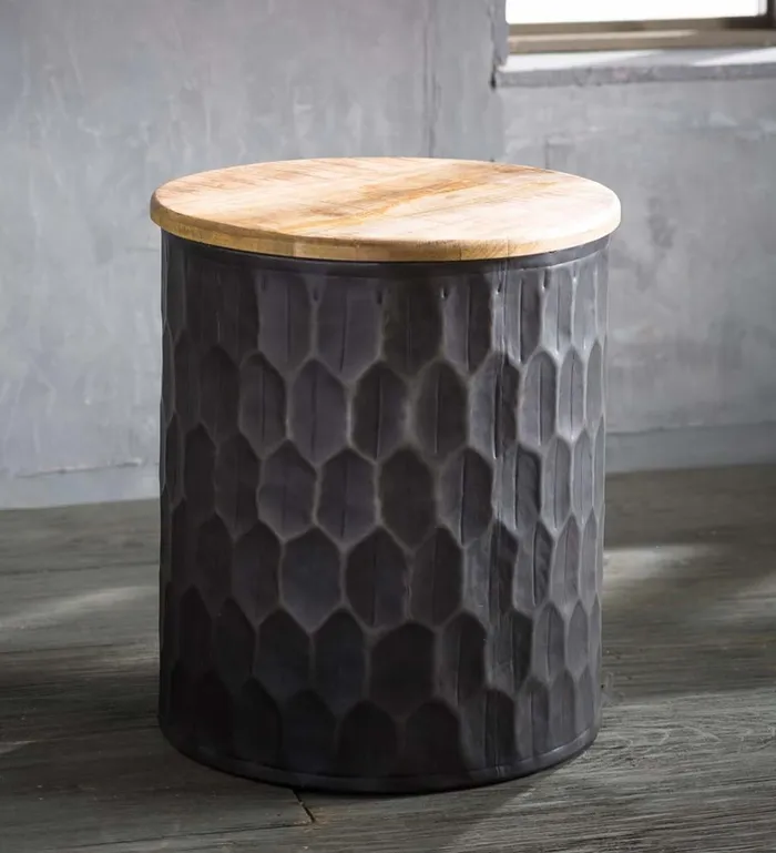 Indoor Living Honeycomb Metal With Reclaimed Wood Top Side Table Plow and Hearth Accent Tables Indoor Living Honeycomb Metal With Reclaimed Wood Top Side Table Plow and Hearth Accent Tables