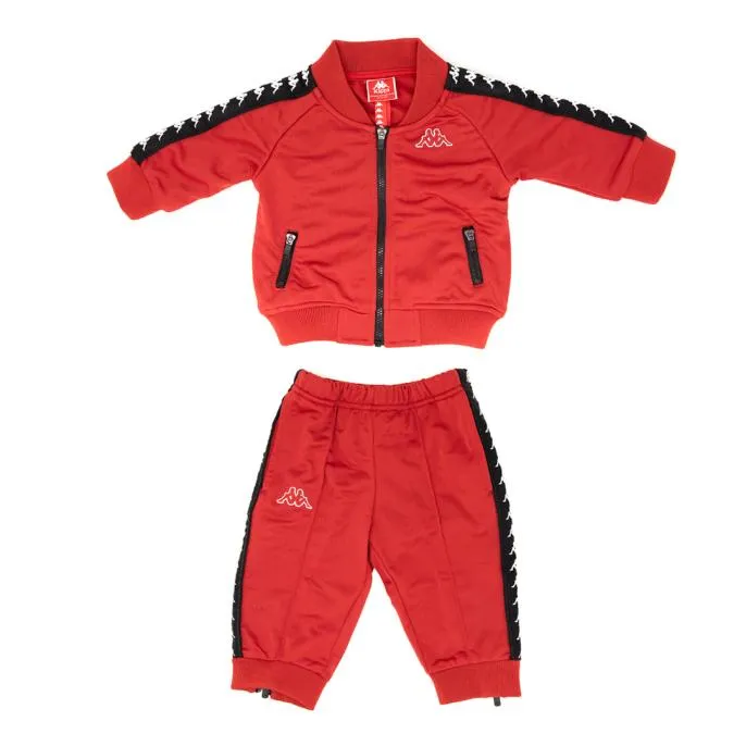 Infants 222 Banda Sbain Tracksuit 8211 Red Black Red Black Kids Kappa Tracksuits
