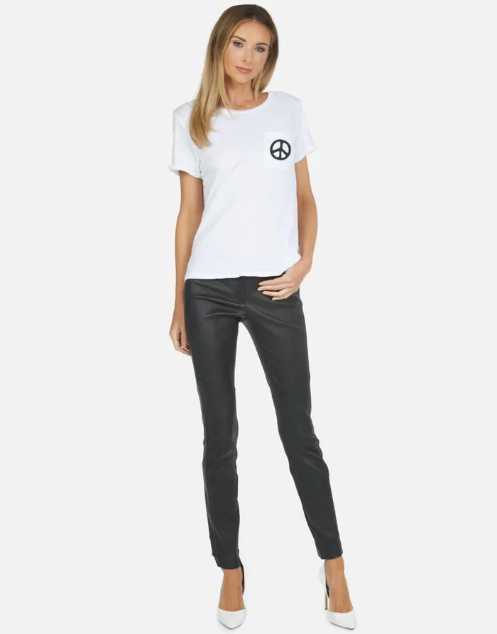 Iris Rainbow Ray Peace White Women Lauren Moshi Short Sleeve