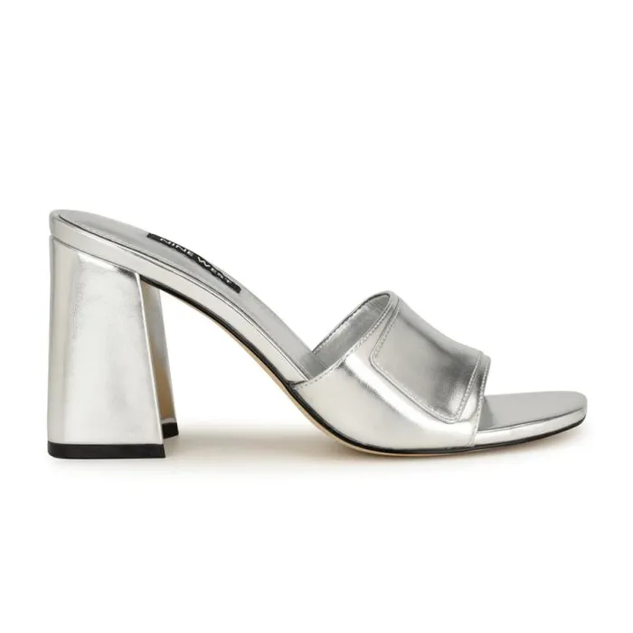 Iriss Slide Sandals Silver Women Nine West Sandals