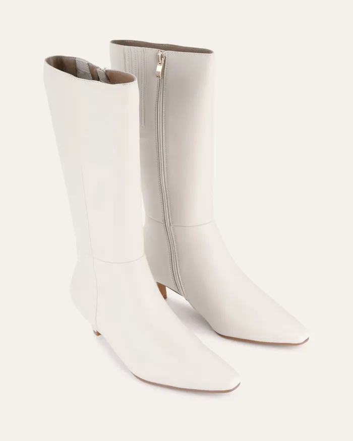 Isla calf boots off white leather LONG BOOTS jomercer Women Isla calf boots off white leather LONG BOOTS jomercer Women