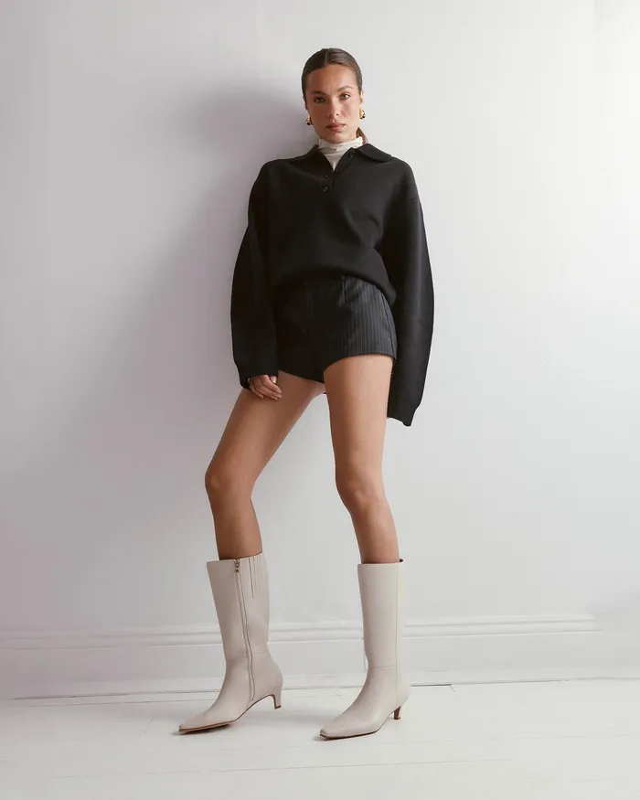 Isla calf boots off white leather LONG BOOTS jomercer Women Isla calf boots off white leather LONG BOOTS jomercer Women