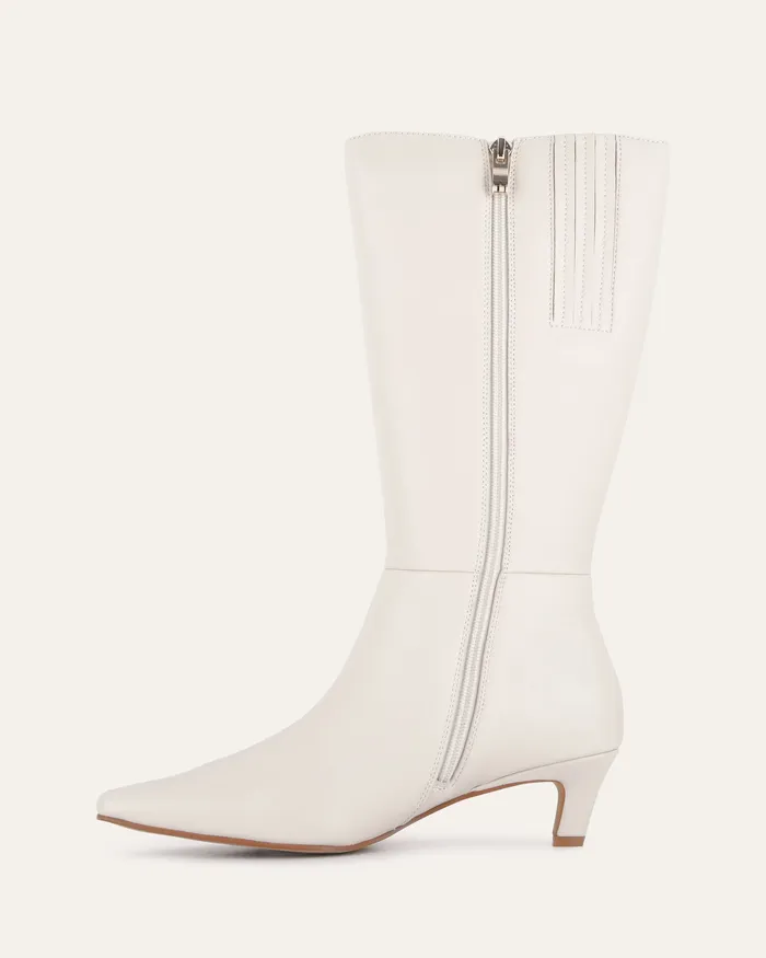 Isla calf boots off white leather LONG BOOTS jomercer Women Isla calf boots off white leather LONG BOOTS jomercer Women