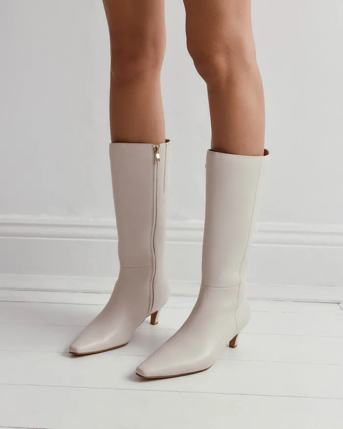 Isla calf boots off white leather LONG BOOTS jomercer Women Isla calf boots off white leather LONG BOOTS jomercer Women
