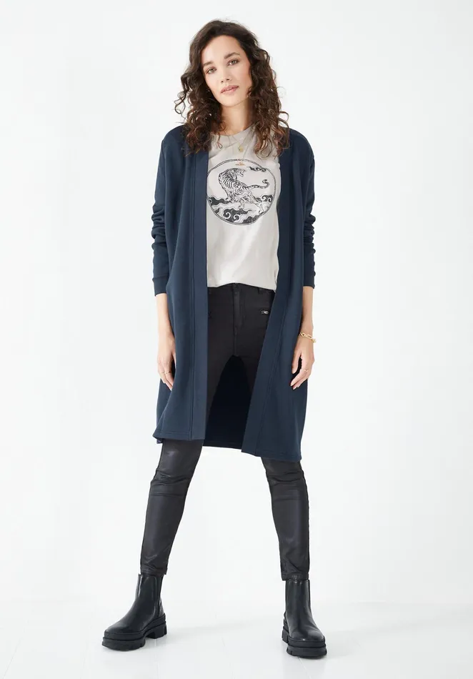 Jackets and Coats Women Hush Ribbed Jersey Jacket Midnight Navy Blue