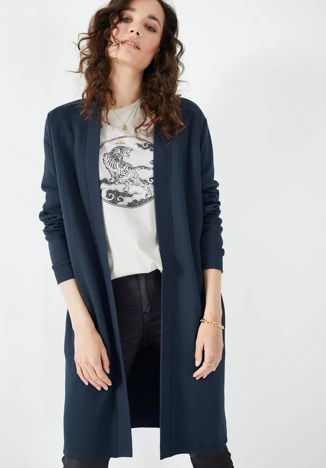 Jackets and Coats Women Hush Ribbed Jersey Jacket Midnight Navy Blue