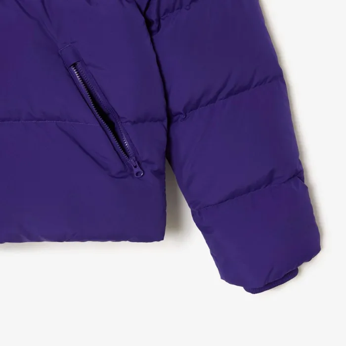 Jackets and Coats Women Lacoste Women039s Stowable Hood Puffer Jacket Acai Purple Sni