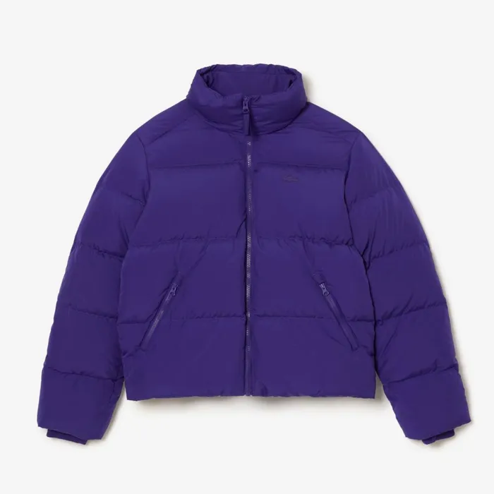 Jackets and Coats Women Lacoste Women039s Stowable Hood Puffer Jacket Acai Purple Sni