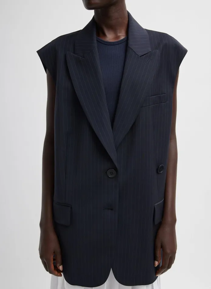 Jackets and Outerwear Women Tibi Dominic Pinstripe Liam Vest