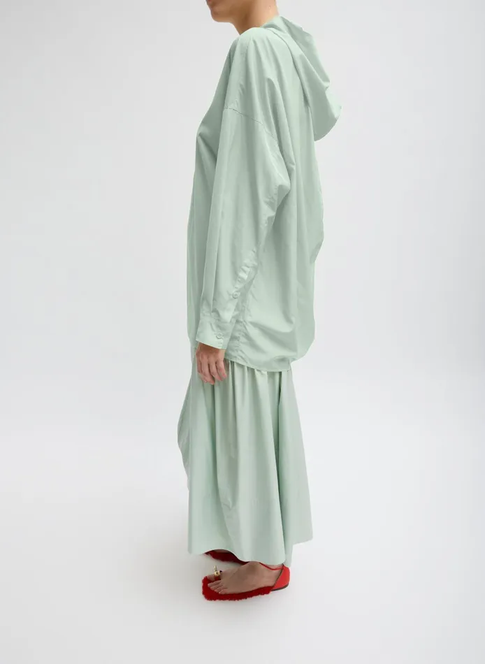 Jackets and Outerwear Women Tibi Shirred Nylon Hoodie With Cocoon Back