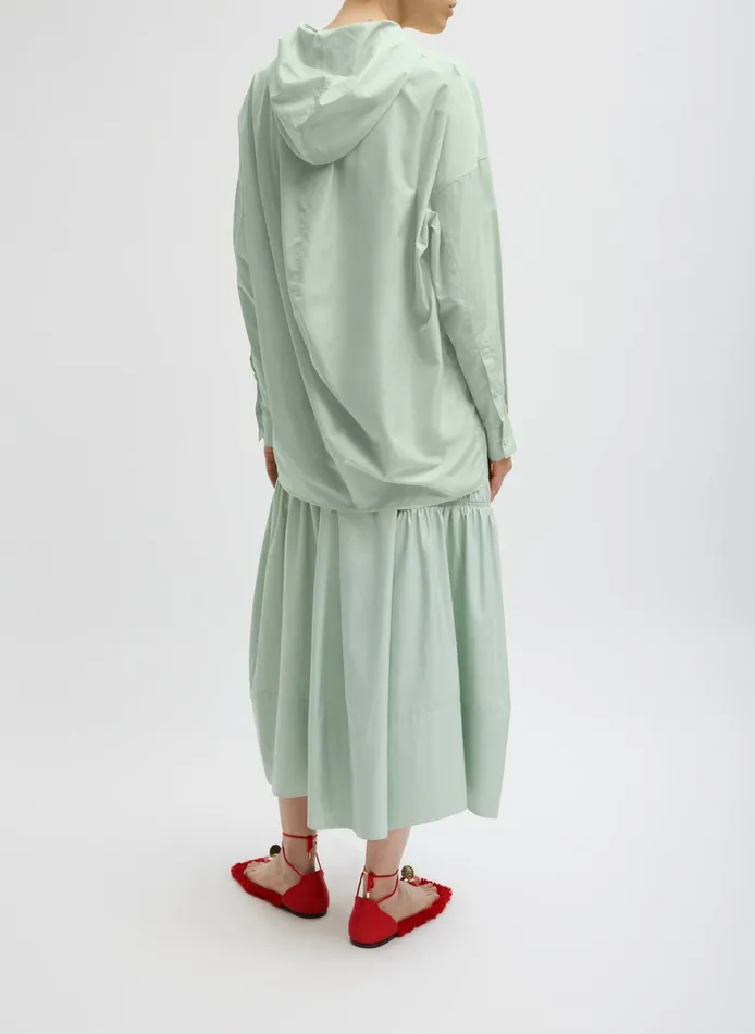 Jackets and Outerwear Women Tibi Shirred Nylon Hoodie With Cocoon Back