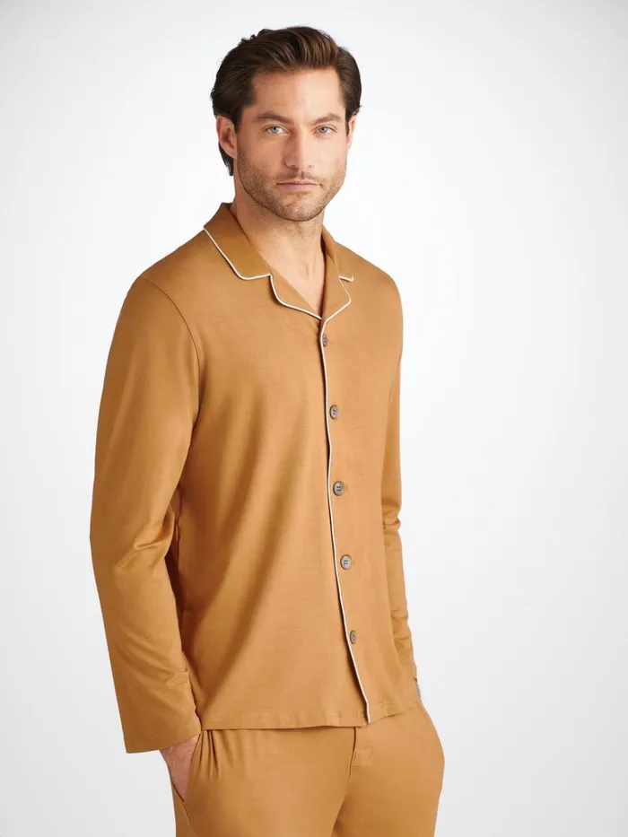 Jersey Pajamas Men Derek Rose Pajamas Basel Micro Modal Stretch Gold