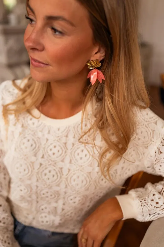 Jewelry and Accessories Earrings Easy Clothes Coral And Golden Willy Earrings Coral Jewelry and Accessories Earrings Easy Clothes Coral And Golden Willy Earrings Coral