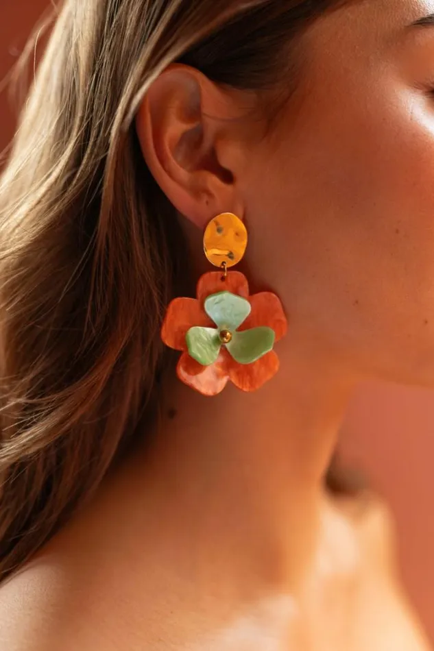 Jewelry and Accessories Earrings Easy Clothes Orange And Green Vitou Earrings