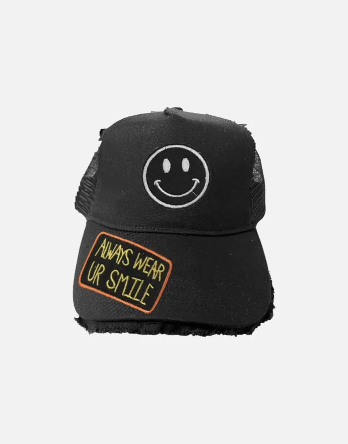 Jilly Sml Happy Patch Black Women Lauren Moshi Hats