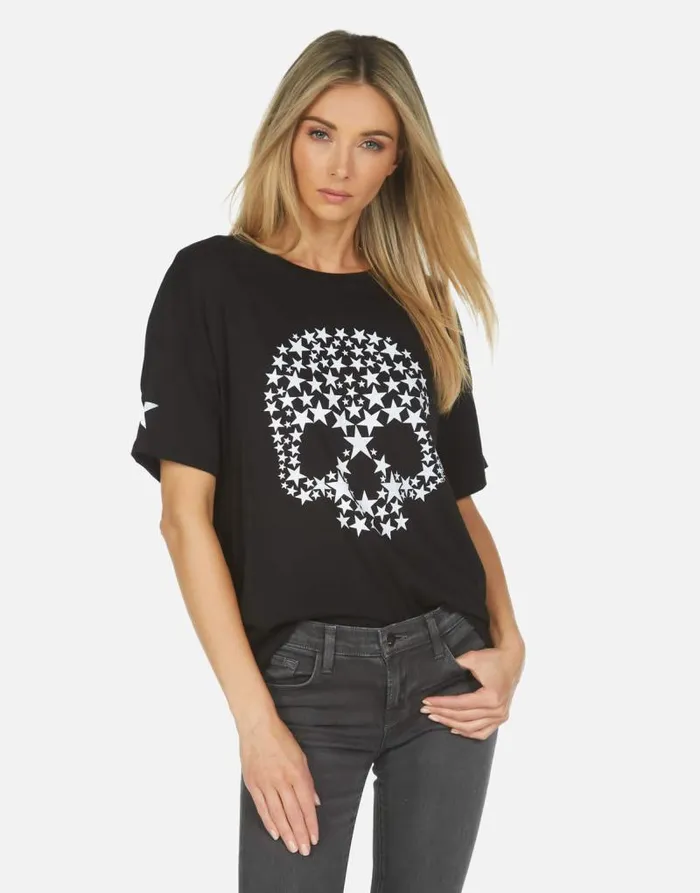 Jolene Star Skull Black Women Lauren Moshi Short Sleeve