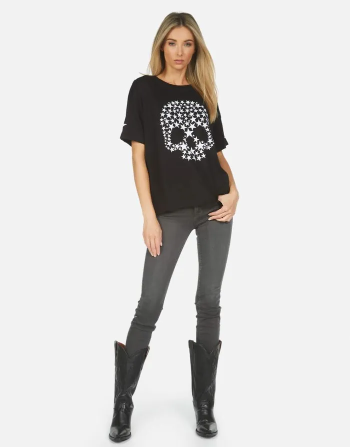 Jolene Star Skull Black Women Lauren Moshi Short Sleeve