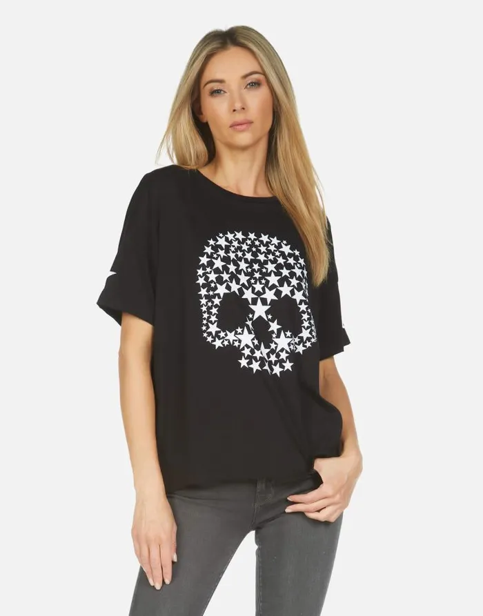 Jolene Star Skull Black Women Lauren Moshi Short Sleeve