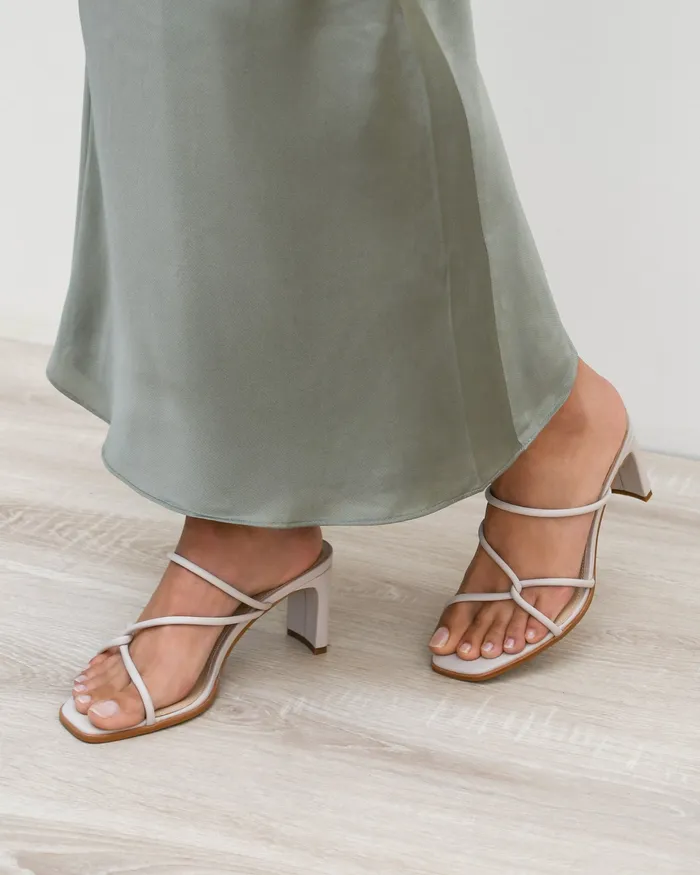 jomercer MID HEELS Women Novi mid heel sandals bone leather jomercer MID HEELS Women Novi mid heel sandals bone leather