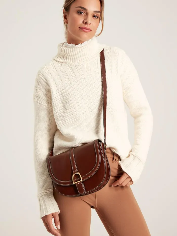 Joules Bags Women Tan Brown Soft Leather Cross Body Bag