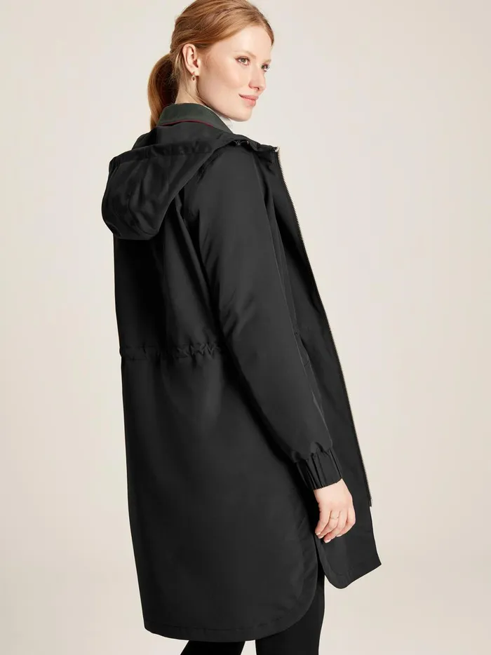Joules Coats and Jackets Women Black Waterproof Raincoat With Hood