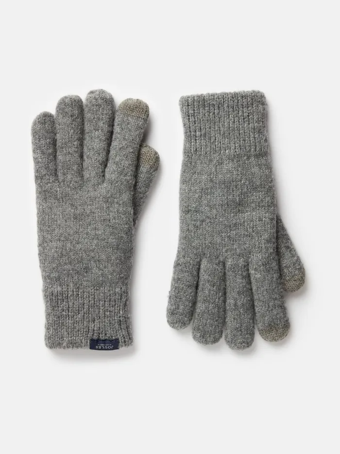 Joules Hats Gloves and Scarves Men Grey Knitted Gloves