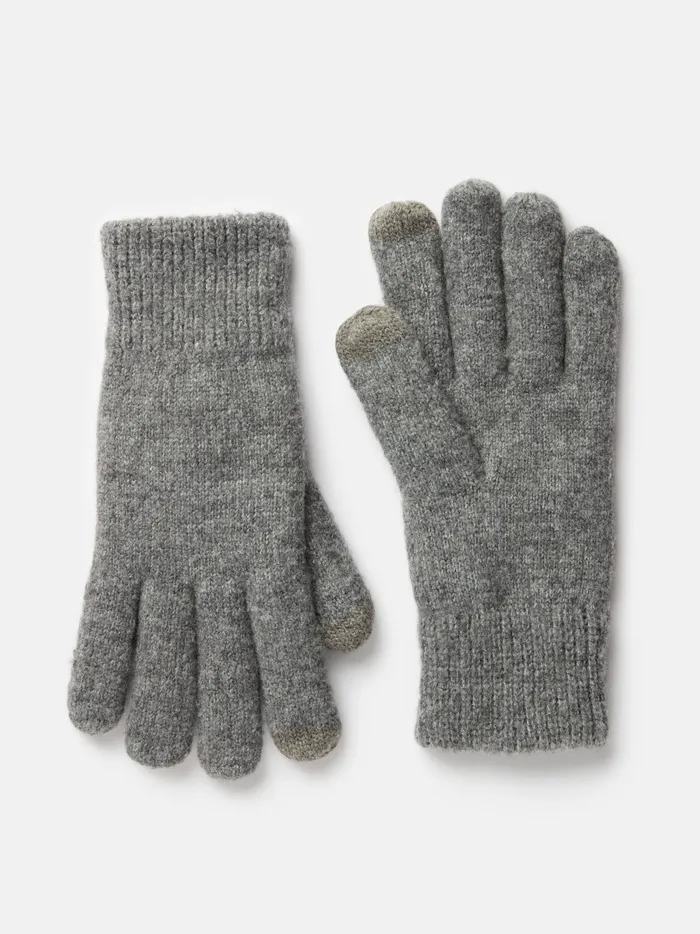 Joules Hats Gloves and Scarves Men Grey Knitted Gloves