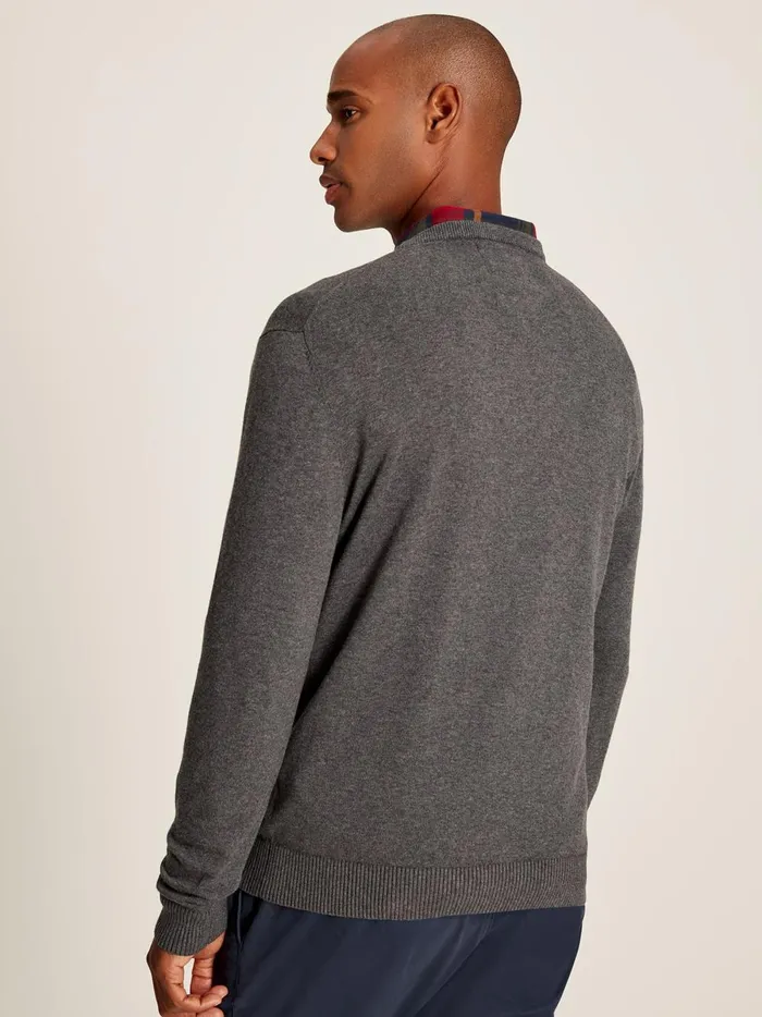 Joules Knitwear Men Grey Cotton Crew Neck Jumper
