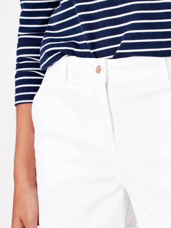 Joules Shorts and Skirts Women White Cruise Mid Thigh Length Chino Shorts