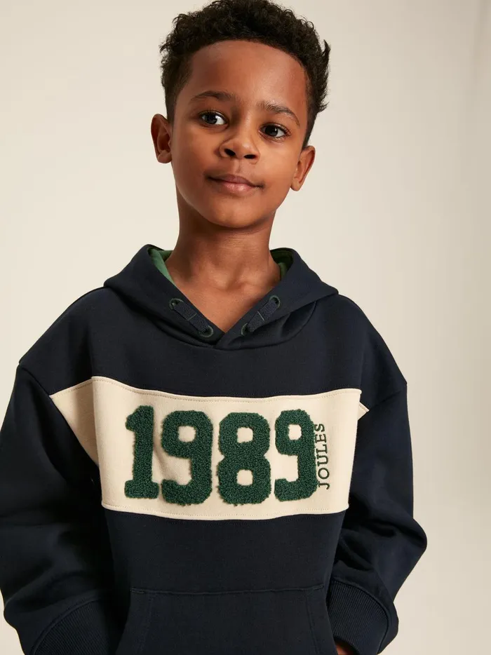 Joules Sweatshirts and Hoodies Boys Navy Embroidered Hoodie