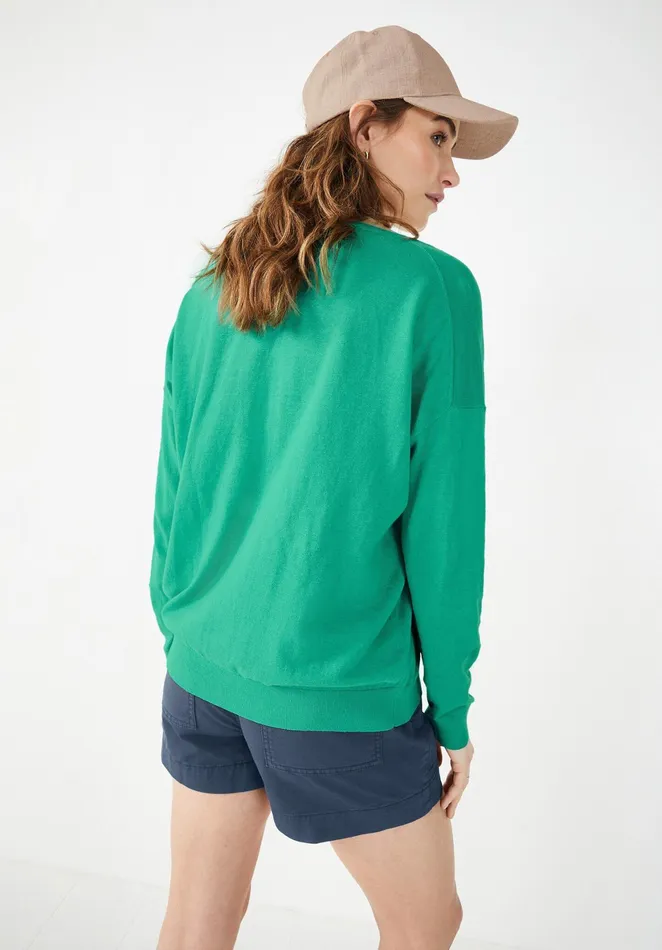 Jumpers and Cardigans Women Hush Lowenna Linen Blend Jumper Summer Green