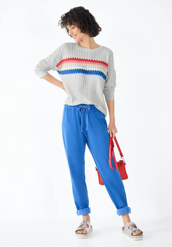 Jumpers and Cardigans Women Hush Novie Rainbow Jumper Palest Grey Marlmulti
