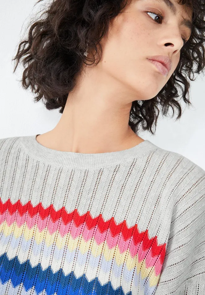 Jumpers and Cardigans Women Hush Novie Rainbow Jumper Palest Grey Marlmulti
