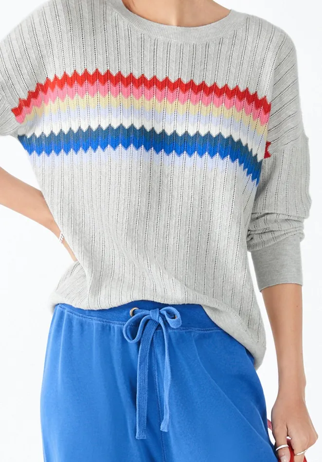 Jumpers and Cardigans Women Hush Novie Rainbow Jumper Palest Grey Marlmulti