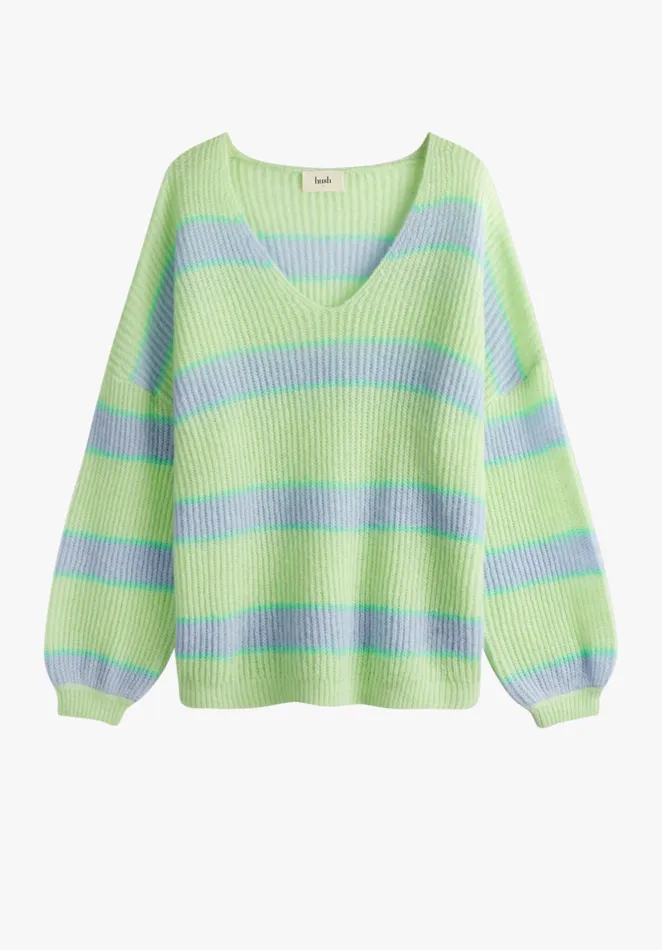 Jumpers and Cardigans Women Hush Selina Striped Jumper Summer Green Blue