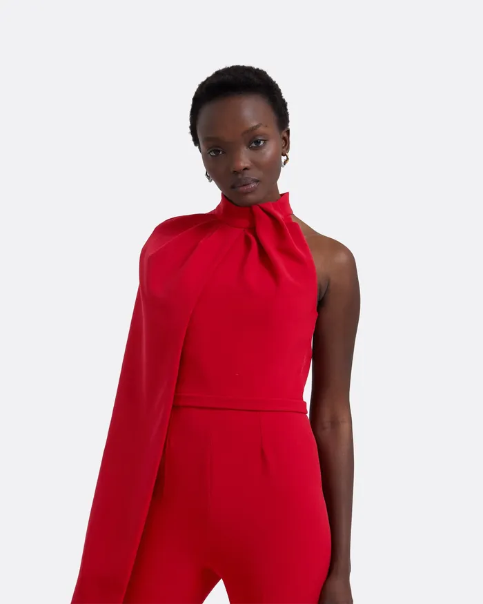 Jumpsuits Safiyaa Women Jaime Crimson Red Jumpsuit Crimson