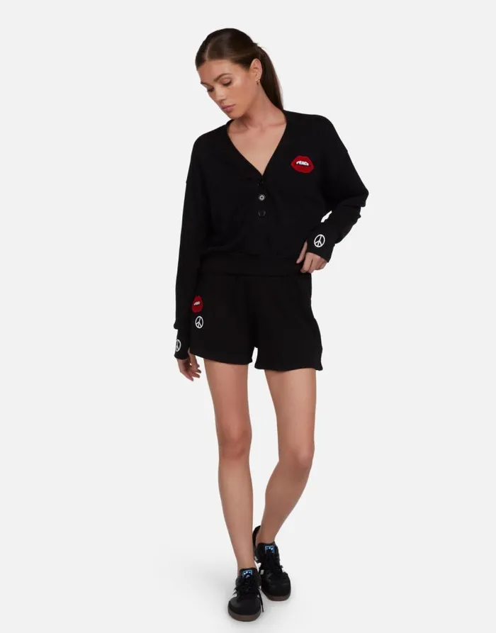 Kathryn Peace Lip Patch Black Women Lauren Moshi Long Sleeve