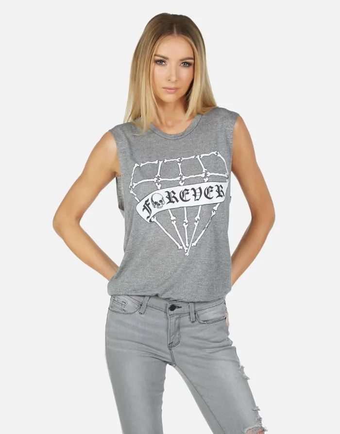Kel Bone Diamond Heather Grey Women Lauren Moshi Tanks