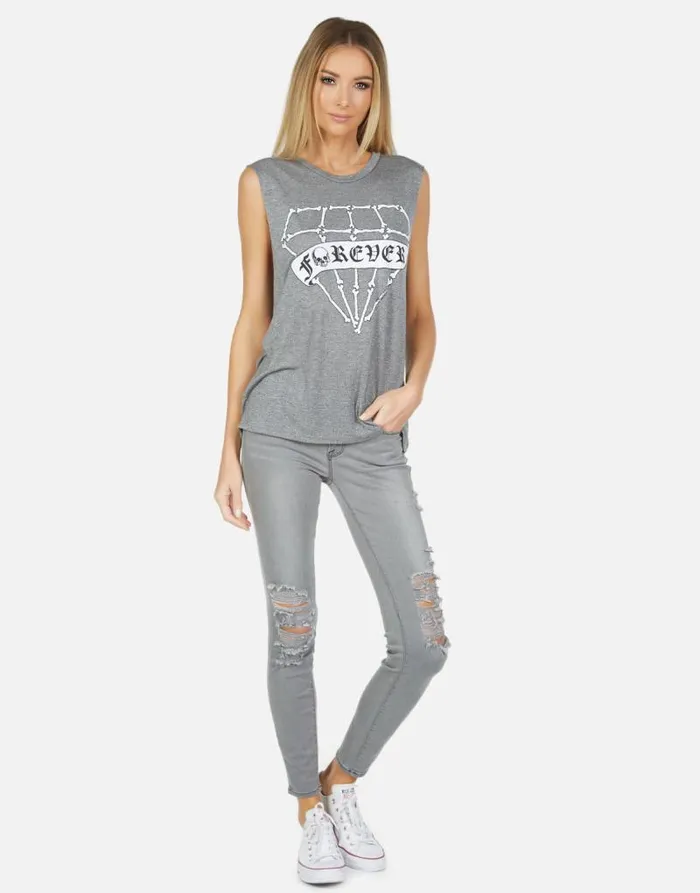 Kel Bone Diamond Heather Grey Women Lauren Moshi Tanks